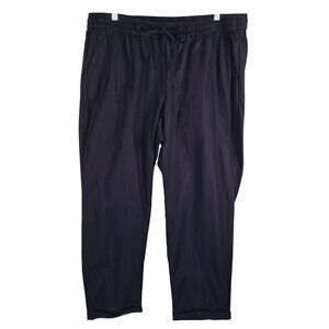 J Crew Factory Black Linen Blend Cuffed Business Casual Women's Pants 16